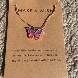 Make a wish butterfly necklace